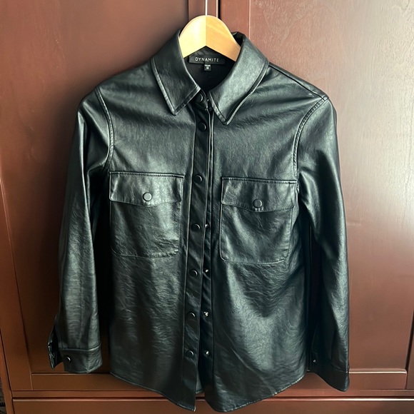 Dynamite faux leather shacket - Picture 2 of 2